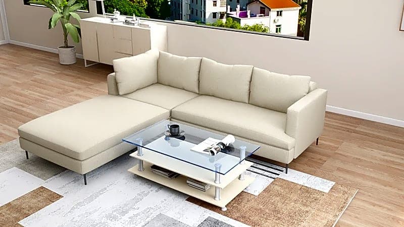 Lucille Fabric Sofa with Ottoman 2
