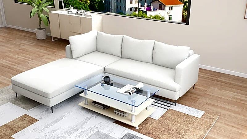 Lucille Fabric Sofa with Ottoman 6