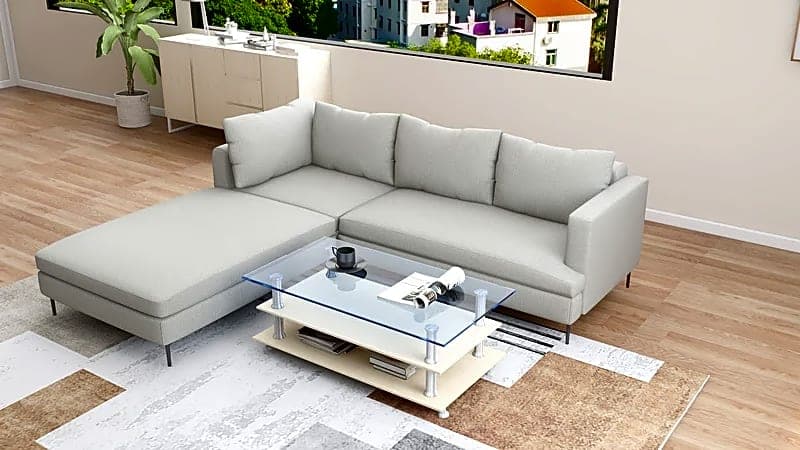 Lucille Fabric Sofa with Ottoman 3