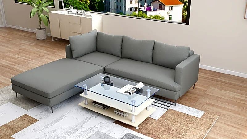 Lucille Fabric Sofa with Ottoman 4