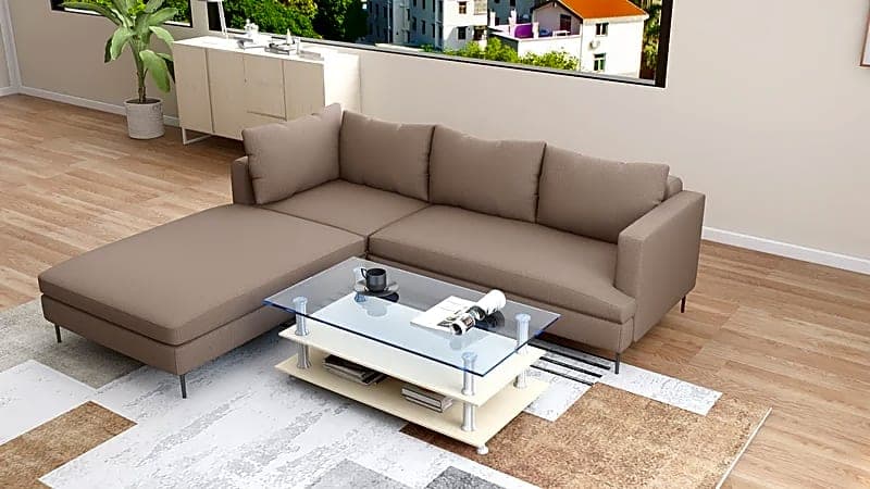 Lucille Fabric Sofa with Ottoman 5