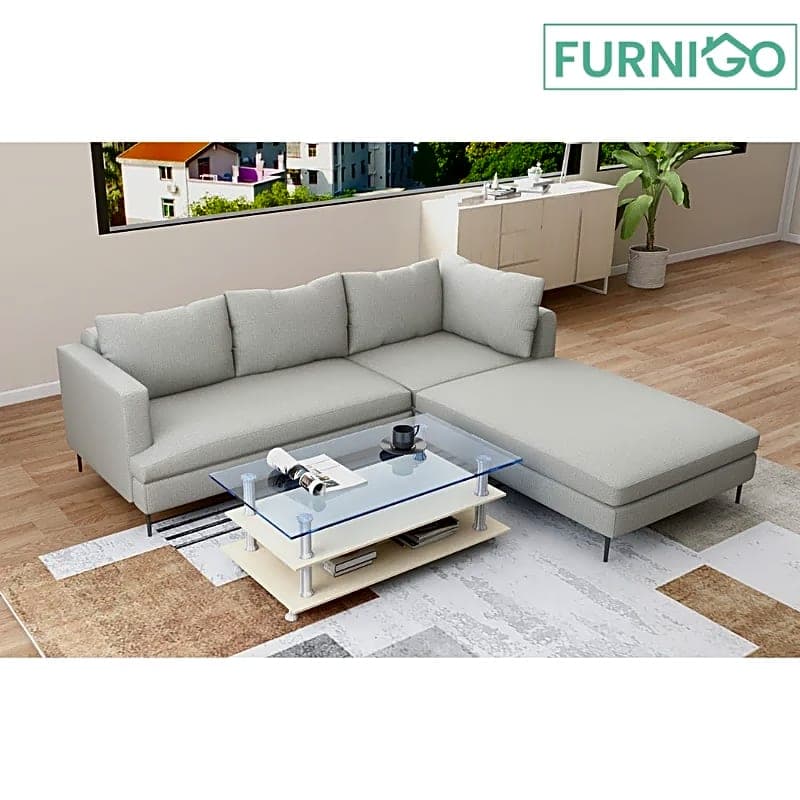 Lucille Fabric Sofa with Ottoman
