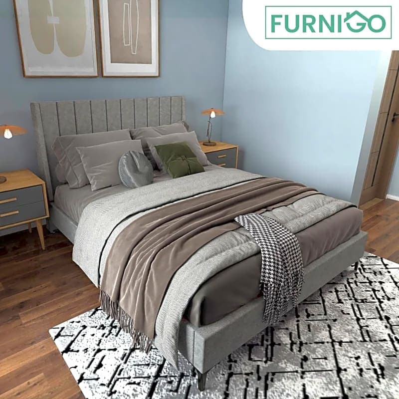 Marcy Queen Upholstered Bed Frame 2